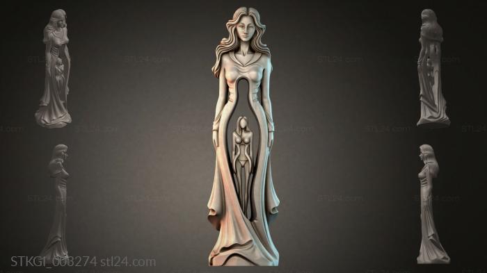 Статуэтки девушек (STKGI_003274) 3D модель для ЧПУ станка