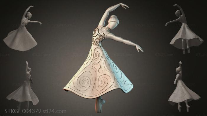 Статуэтки девушек (STKGI_004379) 3D модель для ЧПУ станка