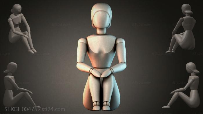 Статуэтки девушек (STKGI_004759) 3D модель для ЧПУ станка