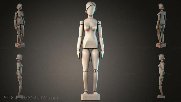 Статуэтки девушек (STKGI_007310) 3D модель для ЧПУ станка