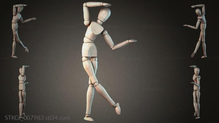 Статуэтки девушек (STKGI_007983) 3D модель для ЧПУ станка
