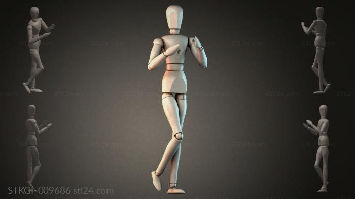 Статуэтки девушек (STKGI_009686) 3D модель для ЧПУ станка