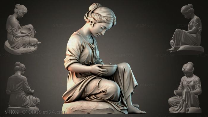 Статуэтки девушек (STKGI_010006) 3D модель для ЧПУ станка