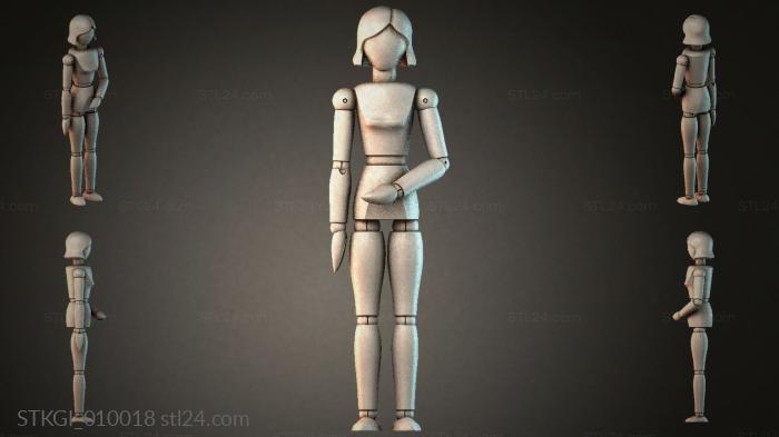 Статуэтки девушек (STKGI_010018) 3D модель для ЧПУ станка