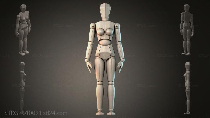 Статуэтки девушек (STKGI_010091) 3D модель для ЧПУ станка