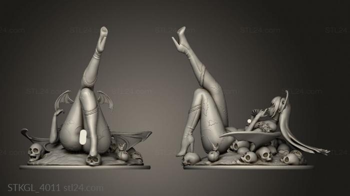 Статуэтки девушки (Морриган, STKGL_4011) 3D модель для ЧПУ станка