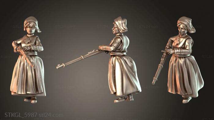 Статуэтки девушки (Полевой госпиталь мобильный, STKGL_5987) 3D модель для ЧПУ станка