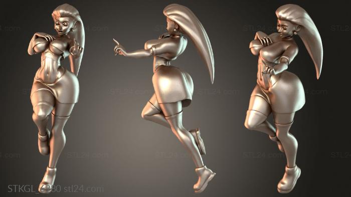 Статуэтки девушки (Poki Grills Джесси, STKGL_6980) 3D модель для ЧПУ станка