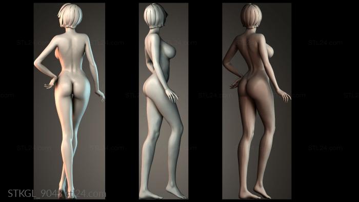 Статуэтки девушки (Женщины, STKGL_9048) 3D модель для ЧПУ станка