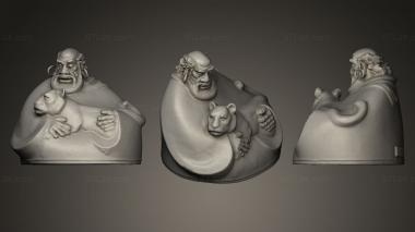 Figurines of people LI MING Bodhidharma and the Tiger 3d model