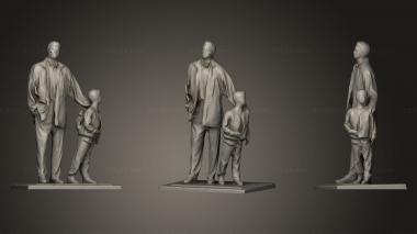 Figurines of people Padre e hijo viendo la Catedral de Len 3d model