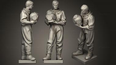 Figurines of people Sponge Diver Memorial Statue 3d model