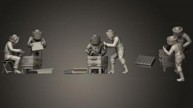 Figurines of people apiary and beekeepers 3d model