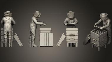 Figurines of people apiary and beekeepers3 3d model