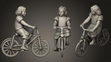 Figurines of people children on bicycles2 3d model