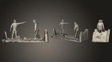 Figurines of people Dramatic scenу man with a gun 3d model