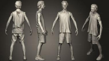 Figurines of people Junior Boy in Tank Top Palm Shirts 3d model
