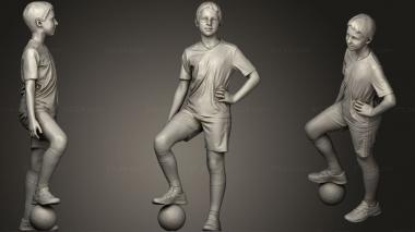 Figurines of people Junior soccerplayer with ball 5 3d model