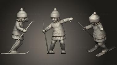 Figurines of people Lil girl skates on skies 48 3d model