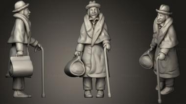 Figurines of people Man with cozy beard and in winter jacket 62 3d model