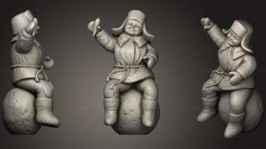 Figurines of people Seating boy on a snowball with a carrot 59 3d model