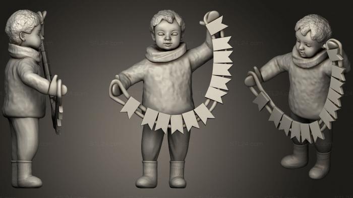 Figurines of people (Small kid with letters s novim godom 37, STKH_0336) 3D models for cnc
