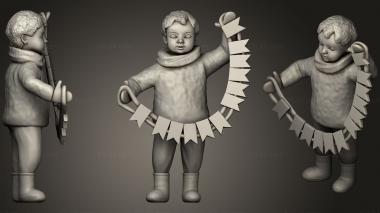 Figurines of people Small kid with letters s novim godom 37 3d model
