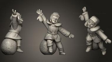 Figurines of people Smiling boy seat on the snowball 56 3d model