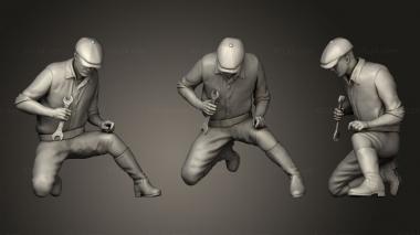 Figurines of people Workers railway 11 3d model