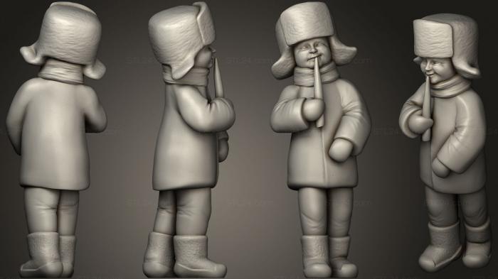 Figurines of people (A boy with sosulka and in plaid jacket, STKH_0350) 3D models for cnc