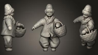 Figurines of people Big kid in big gray sweater 53 3d model