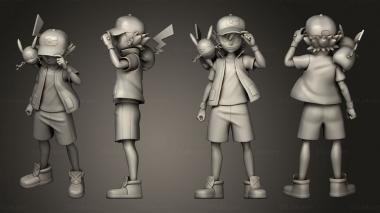 Figurines of people Ash Pikachu Fix 01 3d model