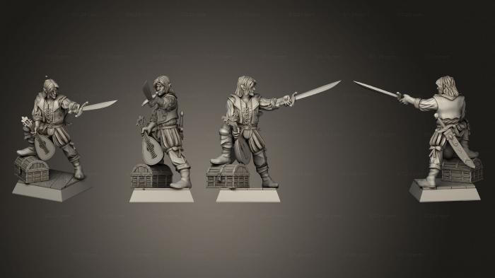 Figurines of people (Bardo Elfo peana cuadrada, STKH_0412) 3D models for cnc