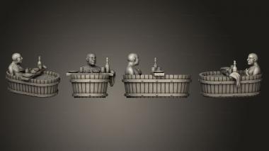 Figurines of people Bath 5 Man Single 3d model