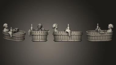 Figurines of people Bath 5 Woman Single 3d model