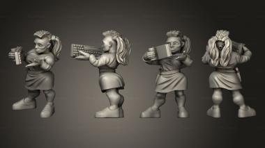 Figurines of people Cyberwars Dwarf Female Decker 3d model