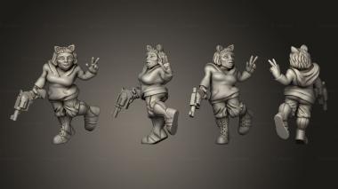 Figurines of people Cyberwars Dwarf Female Wannaboo Ganger 3d model
