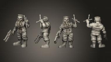 Figurines of people Cyberwars Dwarf Male Musician 3d model