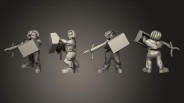 Figurines of people Cyberwars Female Dwarf Angry Rigger 3d model