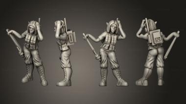 Figurines of people Cyberwars Female Elf Perplexed Rigger 3d model