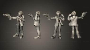 Figurines of people Cyberwars Female Human Security Reacting 3d model