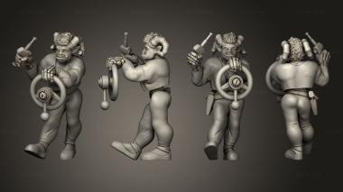 Figurines of people Cyberwars Female Troll Driving Rigger 3d model