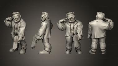 Figurines of people Cyberwars Male Dwarf Recieving Orders 3d model