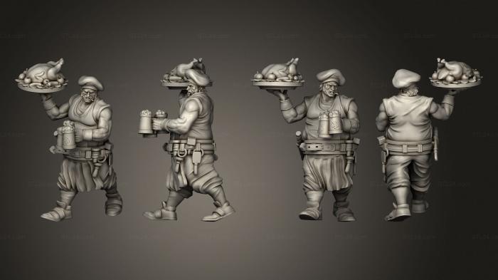 Figurines of people (Drunk Cook Serving, STKH_0570) 3D models for cnc