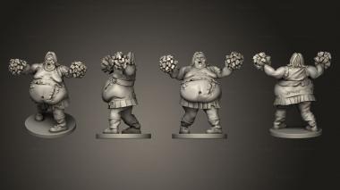 Figurines of people Fatty Cheerleader w Base 3d model