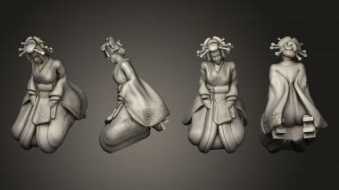 Figurines of people Geisha Sitting 3d model