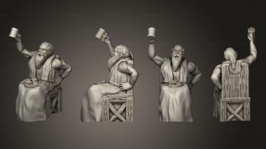 Figurines of people Male Townsfolk Sitting 1 With Mug in air Mini 3d model
