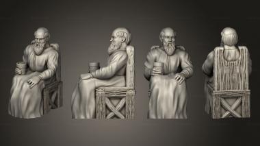 Figurines of people Male Townsfolk Sitting 1 With Mug Mini 3d model