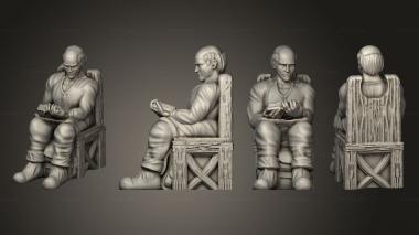 Figurines of people Male Townsfolk Sitting With Book Mini 3d model
