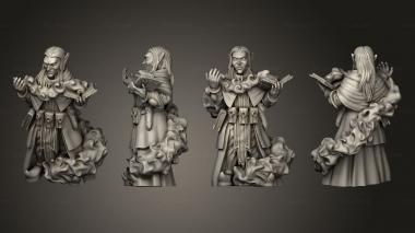 Figurines of people Male Wizard Swirling Spell and Book 3d model